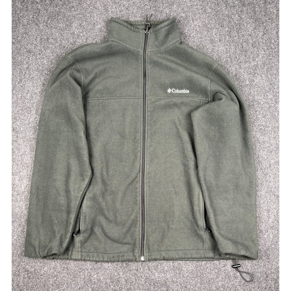 Columbia Mens XL Full Zip Fleece Jacket Green Steens Mountain Outdoor Layer